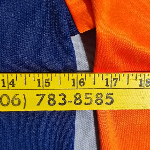 NFL Denver Broncos 1/4 zip up long sleeve shirt boys L (14-16) orange navy blue - Picture 6 of 7